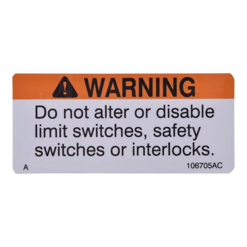 JLG Part # 106705SJ - SJ-DECAL, DO NOT ALTER