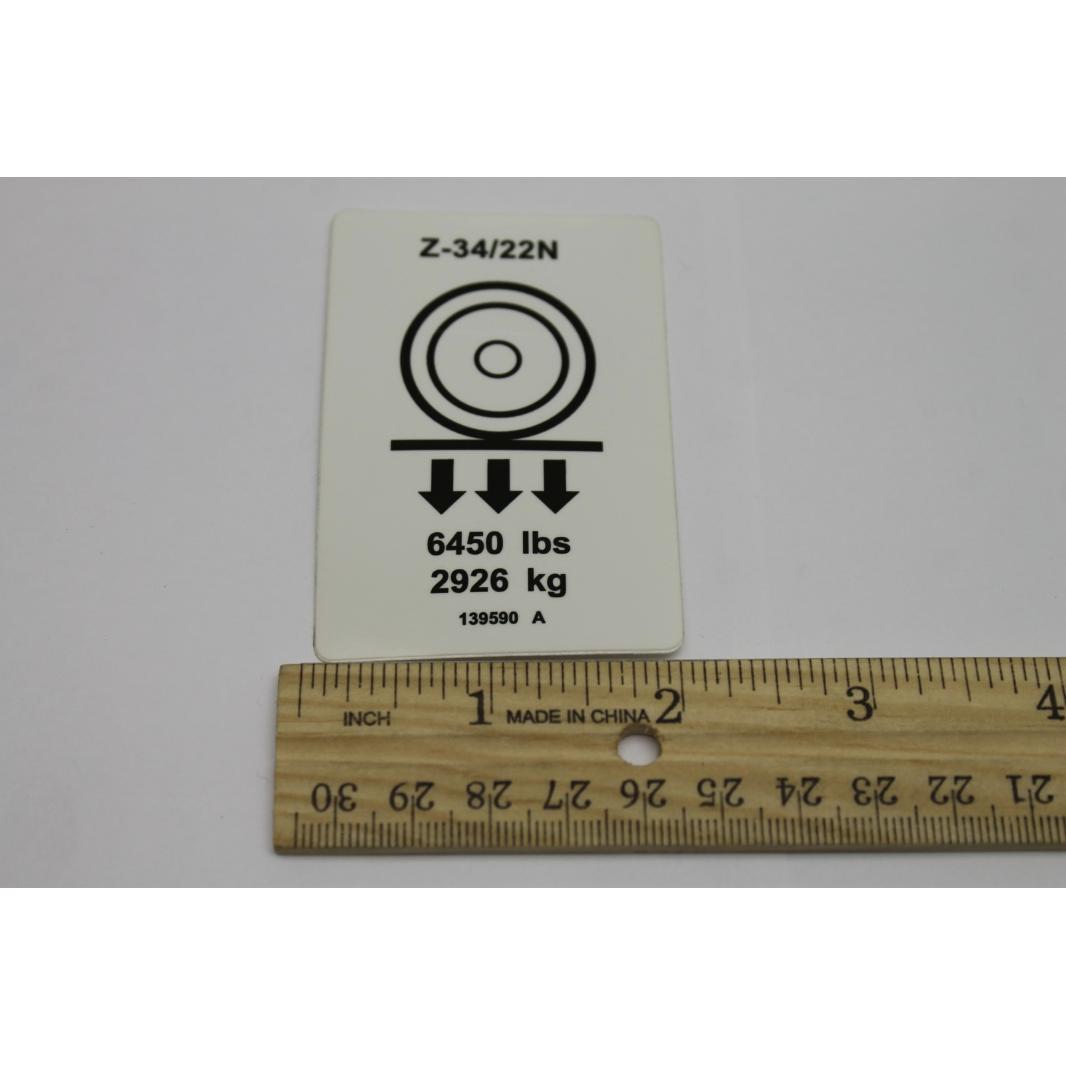 STÖCKLIStormrider88 168、G3ION12、クランポンシール Genie Part # 139590, 139590GT - DECAL,LABEL,WHEEL LOAD Z34N***
