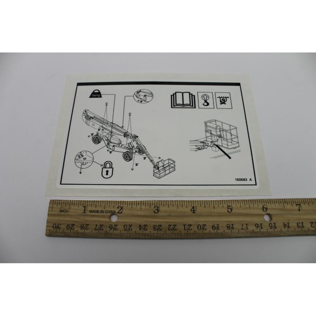 Genie Part # 160683, 160683GT - DECAL, LABEL, TRANSPORT Genie Part # 160683, 160683GT - DECAL, LABEL, TRANSPORT