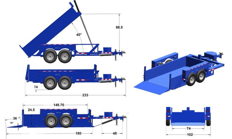 NEW 2024 Air-tow 3D-12 Drop Deck Dump Trailer
