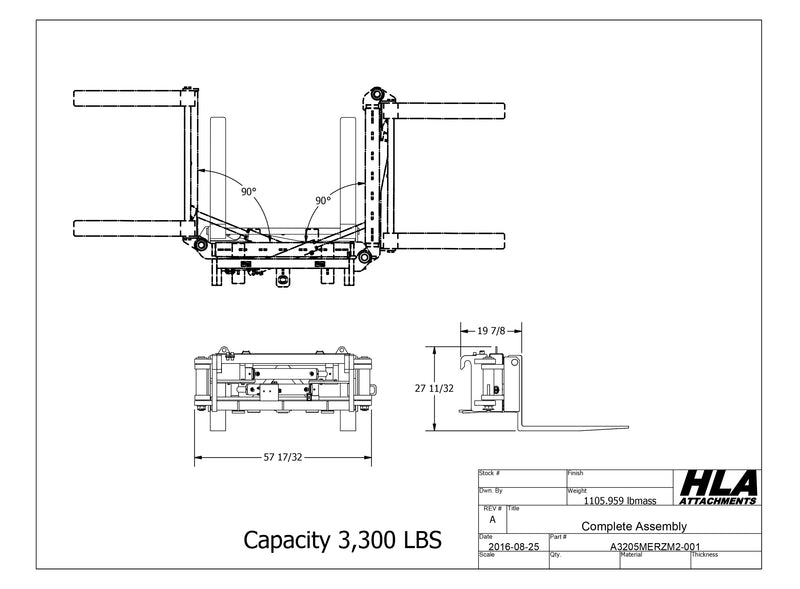 2016 HLA Hydraulic Swing Away Carriage