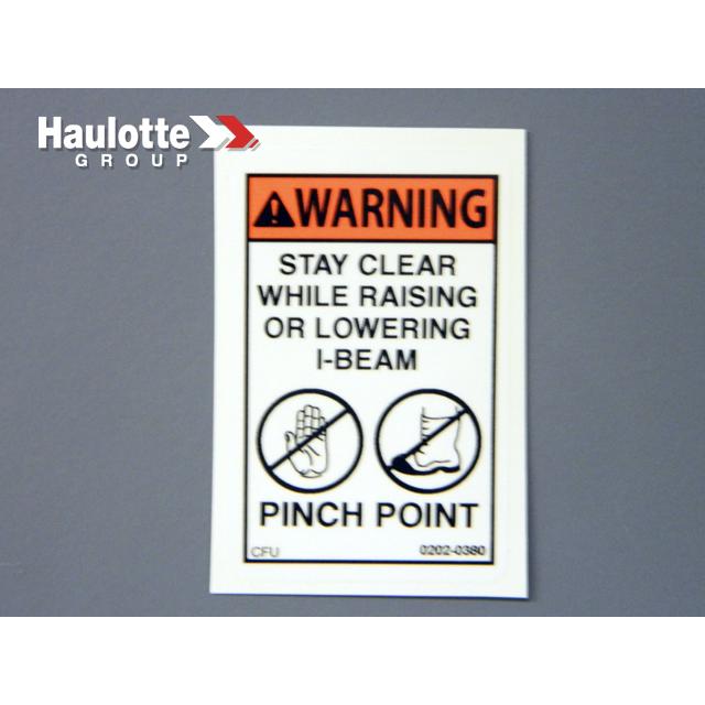 Depot Level Rairable Sticker Haulotte Part # 0202-0380 - Decal-stay Clear-raising/lowr