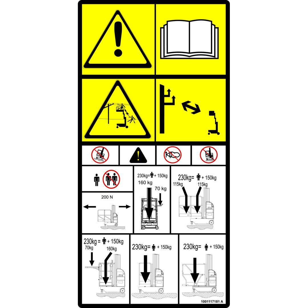 JLG Part # 1001117181 - DECAL, WARNING/INSTRUCTION