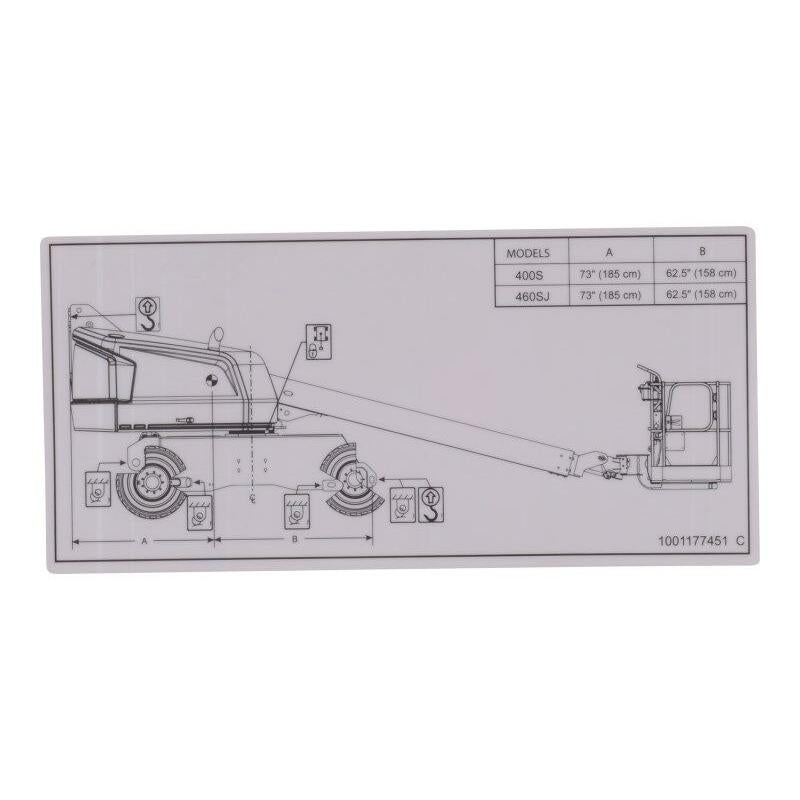 JLG Part # 1001177451 - DECAL, LIFT DIAGRAM