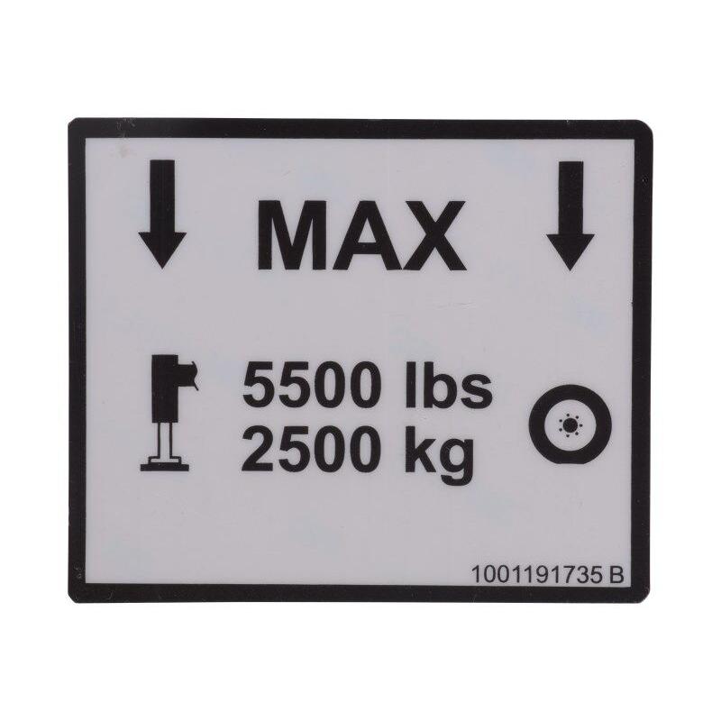 JLG Part # 1001191735 - DECAL, MAX LOAD