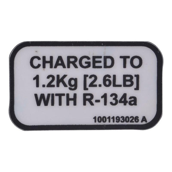 JLG Part # 1001193026 - DECAL, A/C REFRIGERANT