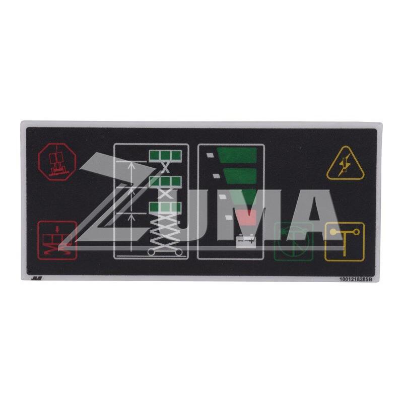 JLG Part # 1001218285 - DECAL, PLAT CONTROL FUNCTION 