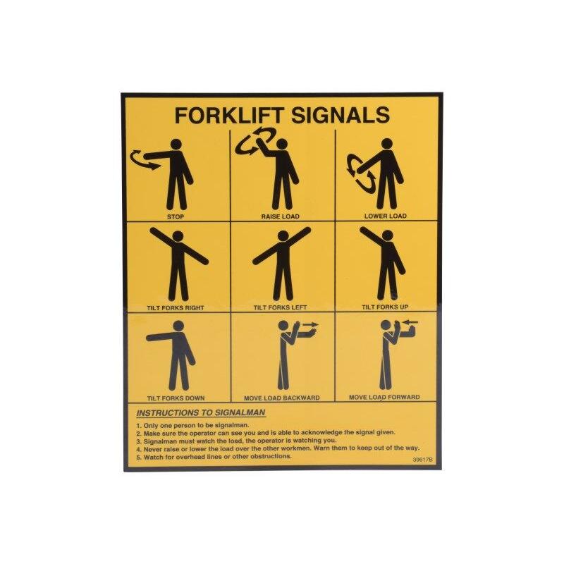 JLG Part 10239617 Forklift Signals Chart