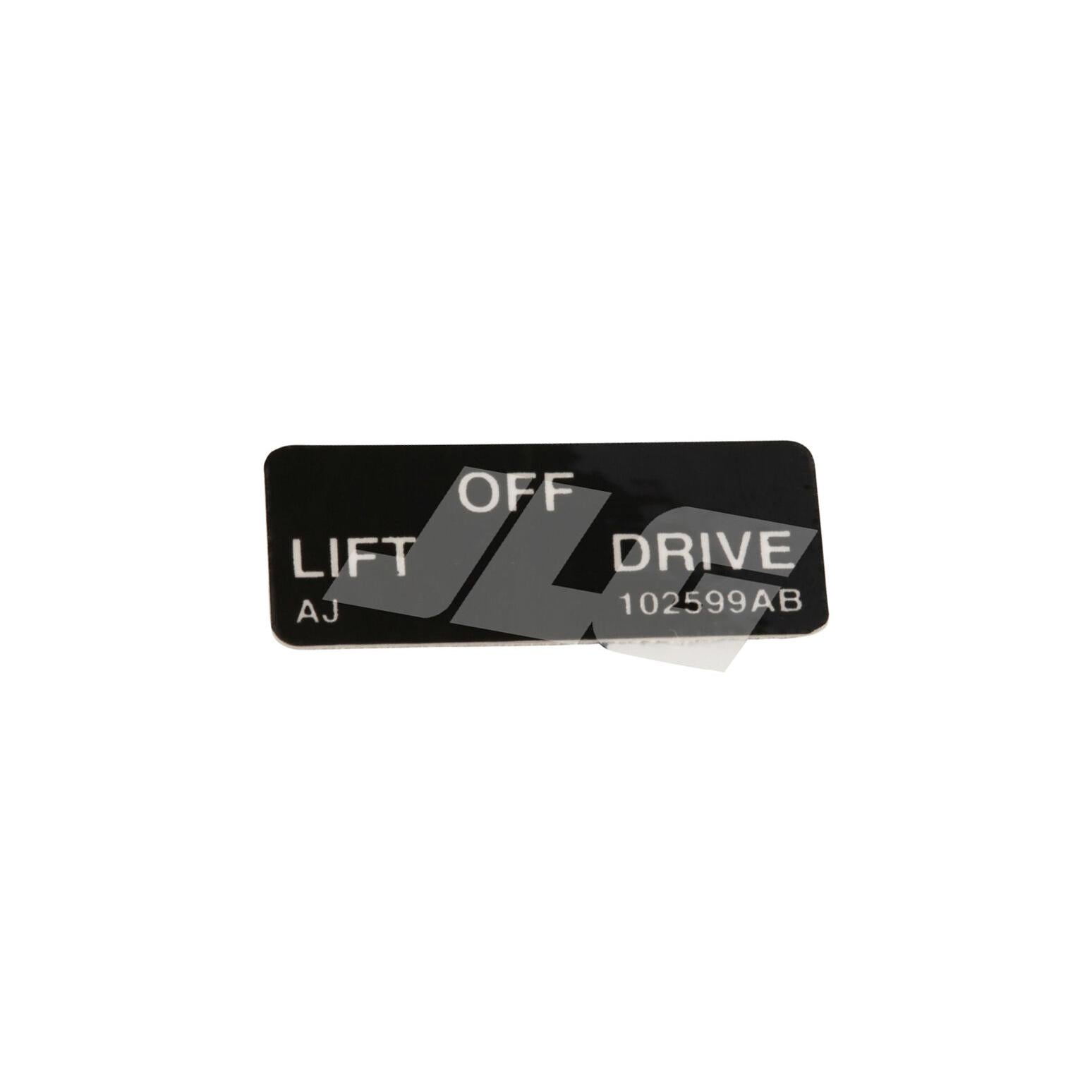 JLG Part # 102599SJ - SJ-LIFT/DRIVE LABEL