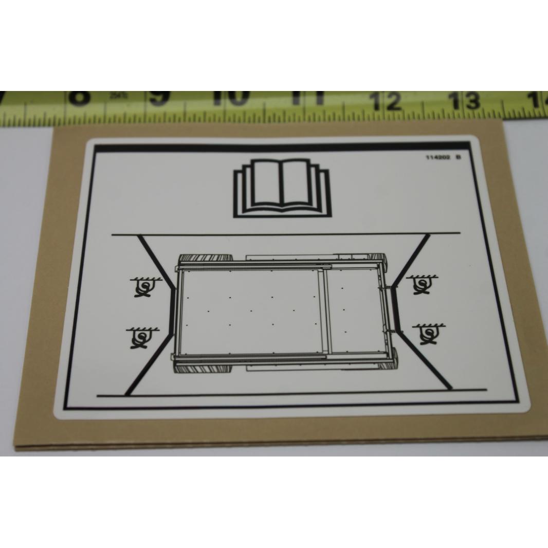 Genie Part # 114202, 114202GT - DECAL,LABEL,TRANSPORT TIE 68