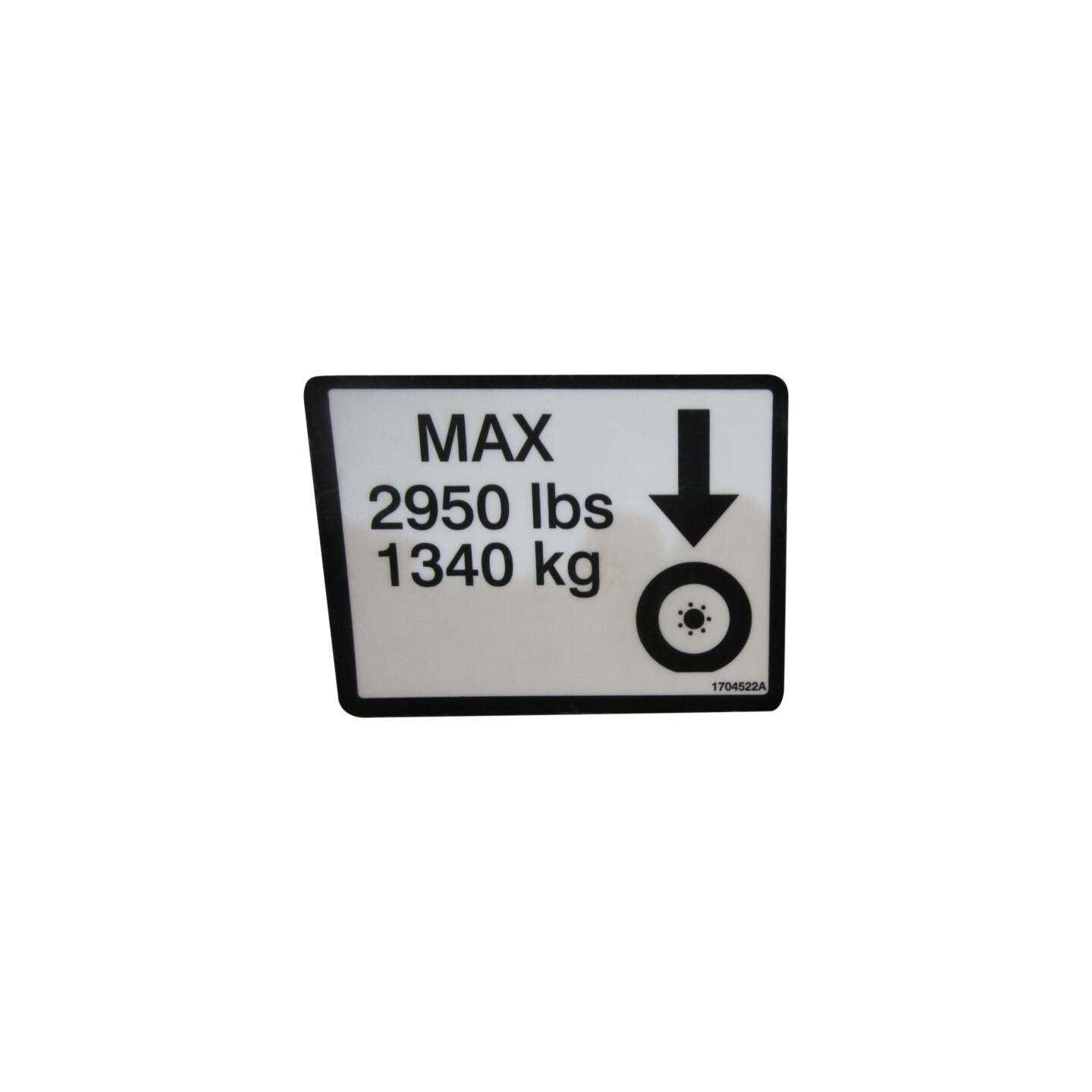 JLG Part # 1704522 - DECAL, MAX TIRE LOAD