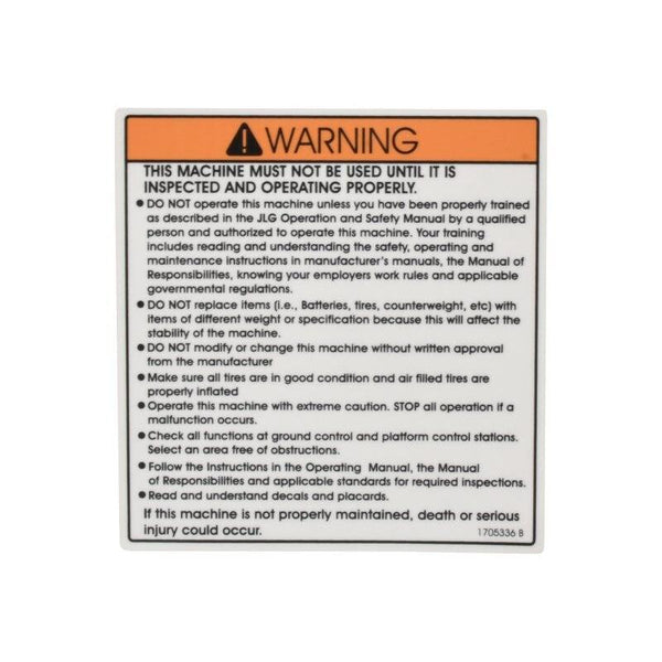 JLG Part 1705336 Image 1