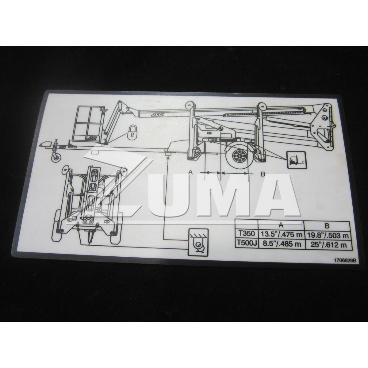 TKGページ JLG Part # 1706629 - DECAL, LIFT DIAGRAM