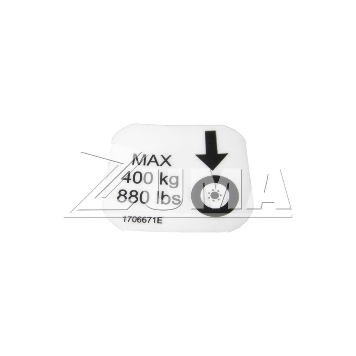 JLG Part # 1706671 - DECAL, 1230ES WHEEL LOAD