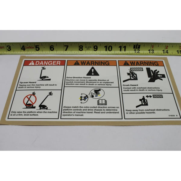 専用4 Genie Part # 218559, 218559GT - DECAL, DANGER/WARNING COMBO