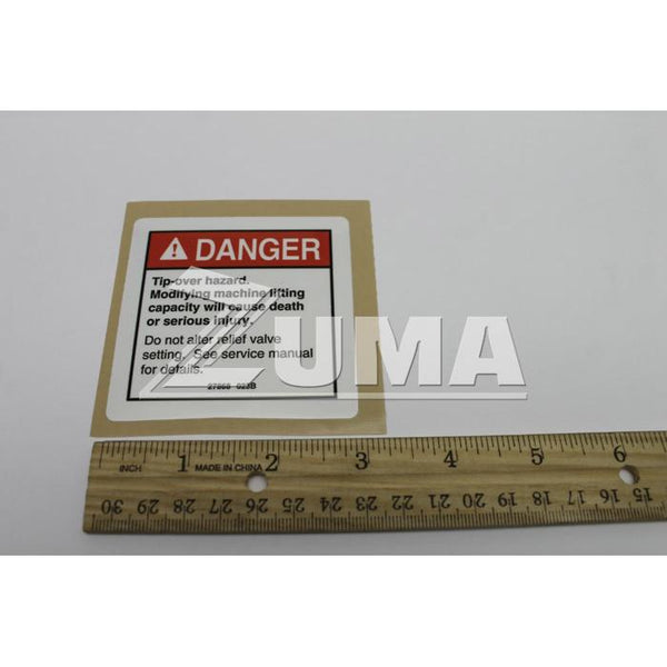 Genie Part # 27868, 27868GT - DECAL,DANGER-TIP OVER