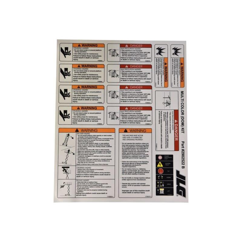 JLG Part # 2902522 - KIT, DECAL MULTI-COLOR (DOM)