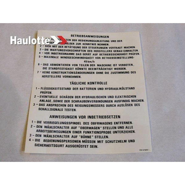 Haulotte Part 3078135090 Image 1