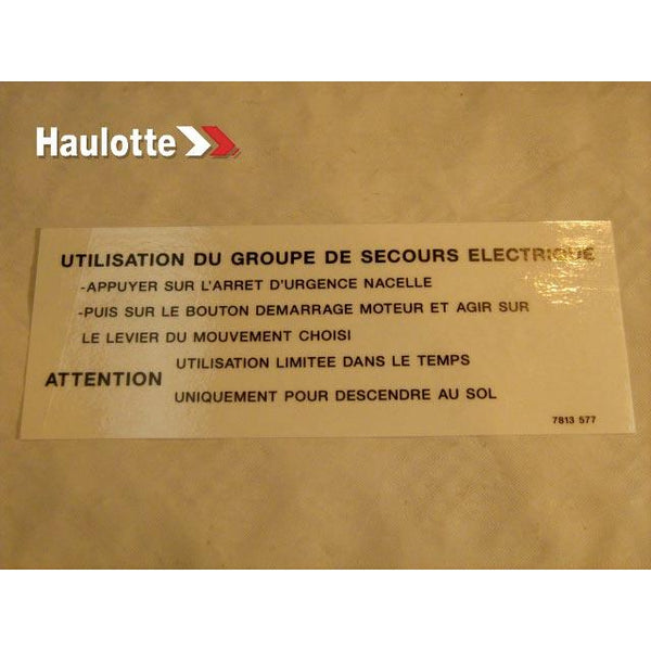 Haulotte Part 3078135770 Image 1