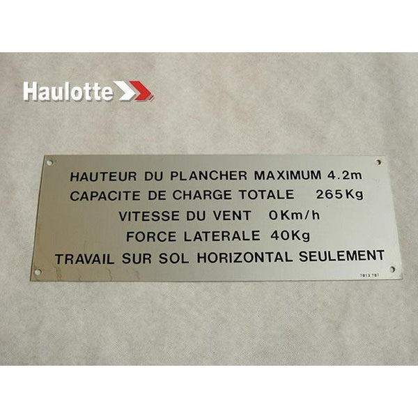 Haulotte Part 3078137870 Image 1