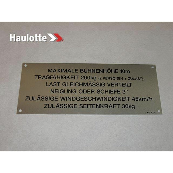 Haulotte Part 3078140380 Image 1