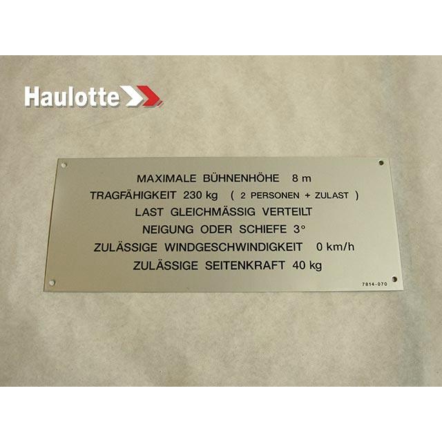 Haulotte Part 3078140700 Image 1