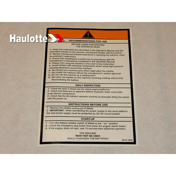 Haulotte Part 3078144560 Image 1