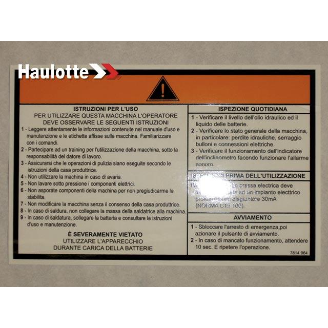 Haulotte Part 3078149640 Image 1