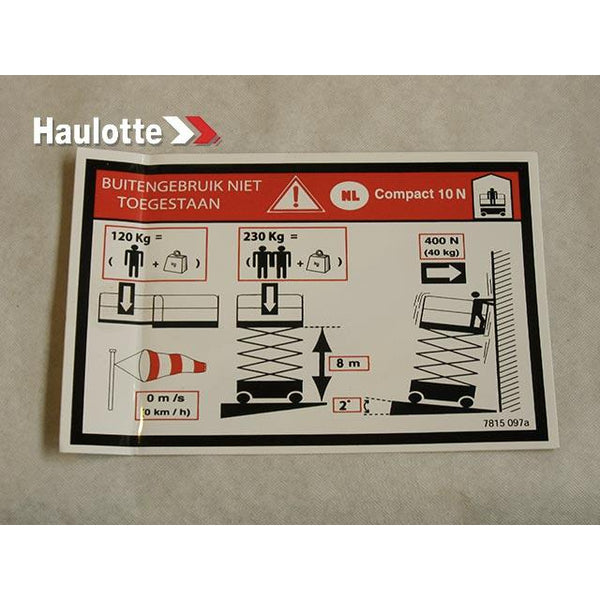 Haulotte Part 3078150970 Image 1