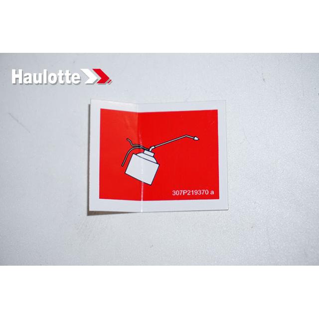 Label 37009 Haulotte Part # 307P219370 - LABEL
