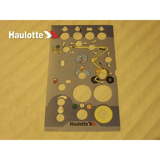 Haulotte Part # 307P226360 - CONTROL BOX LABEL