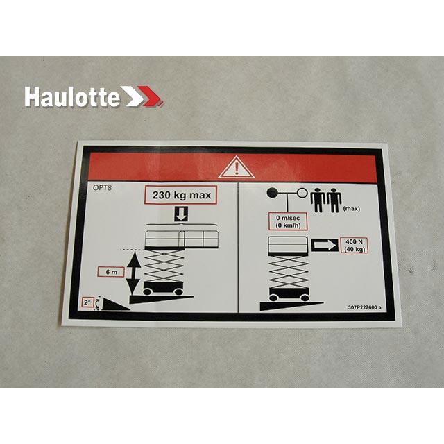 Haulotte Part 307P227600 Image 1