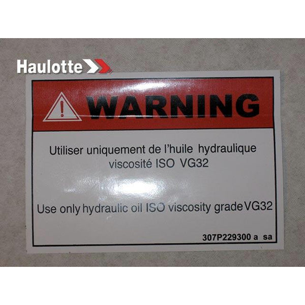 Haulotte Part 307P229300 Image 1