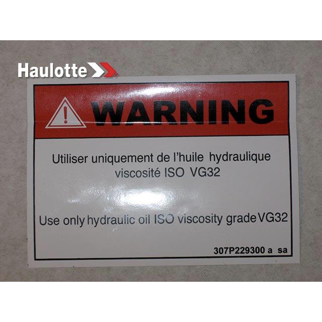 Haulotte Part 307P229300 Image 1
