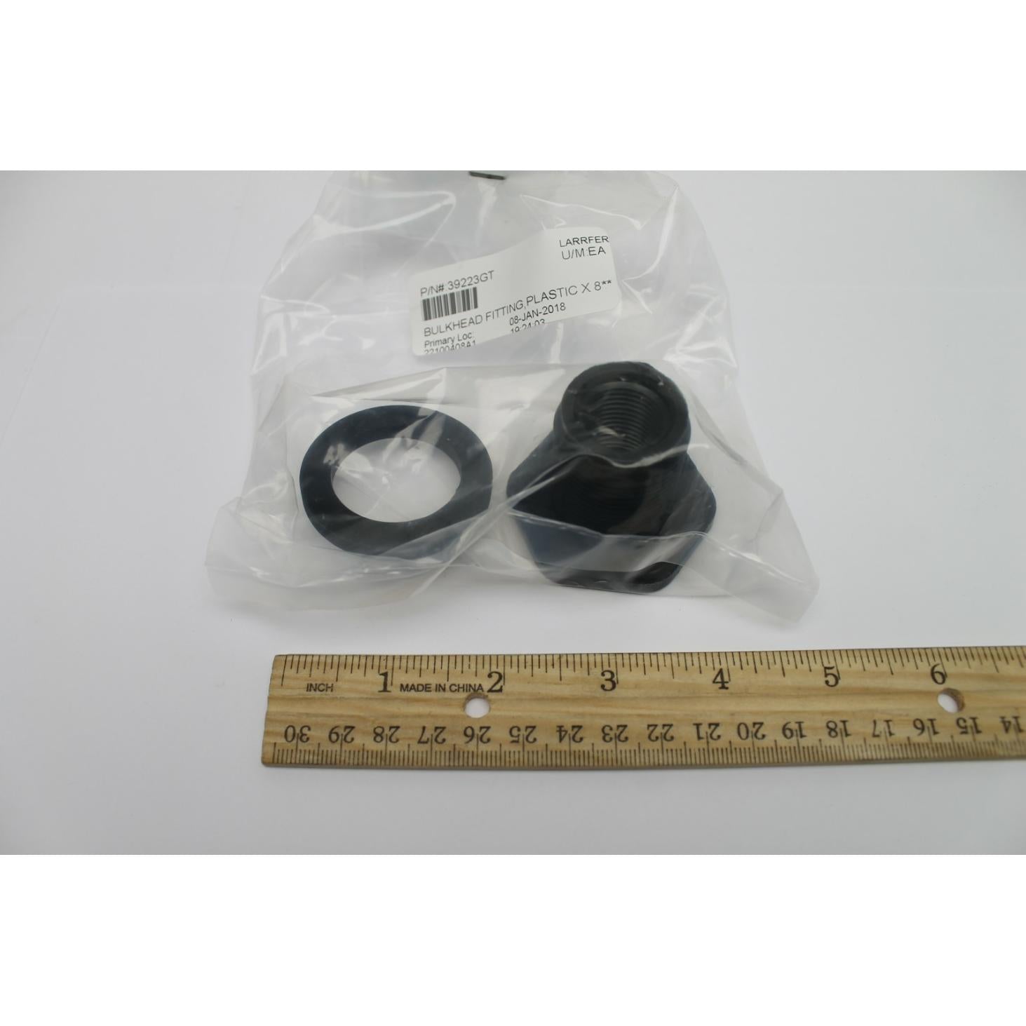 39223 R1 Pure Genie Part # 39223, 39223GT - BULKHEAD FITTING, PLASTIC X 8**
