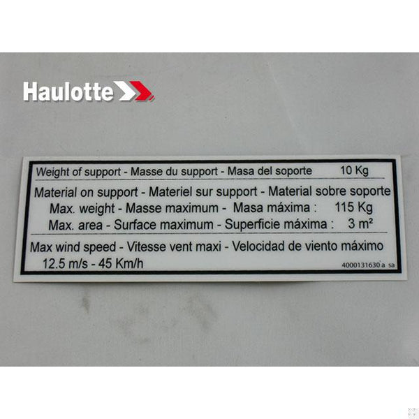 Haulotte Part 4000131630 Image 1