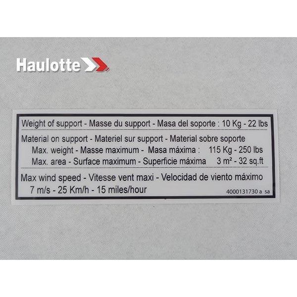 Haulotte Part 4000131730 Image 1