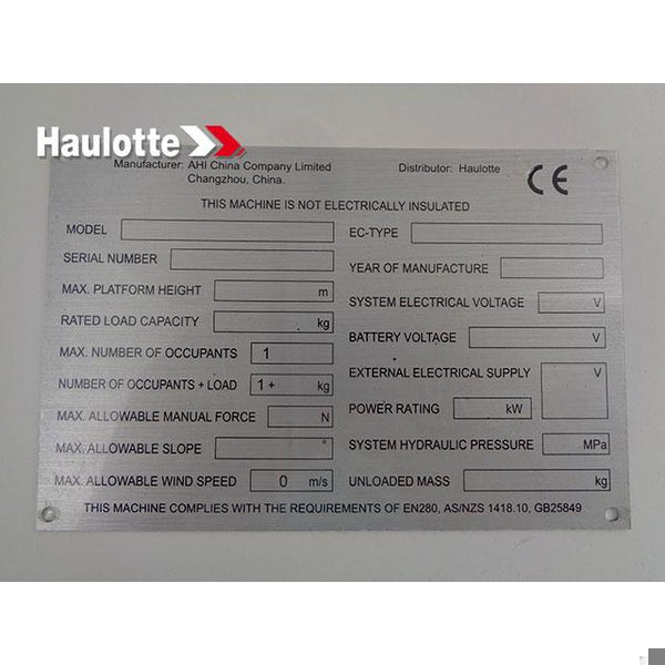 Haulotte Part 4000309090 Image 1