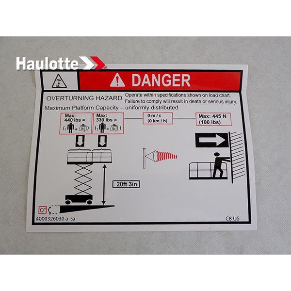 Haulotte Part 4000326030 Image 1
