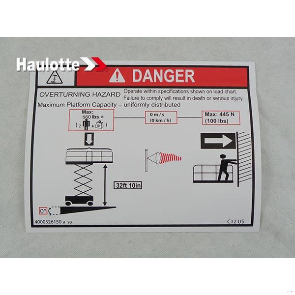 Haulotte Part 4000326150 Image 1