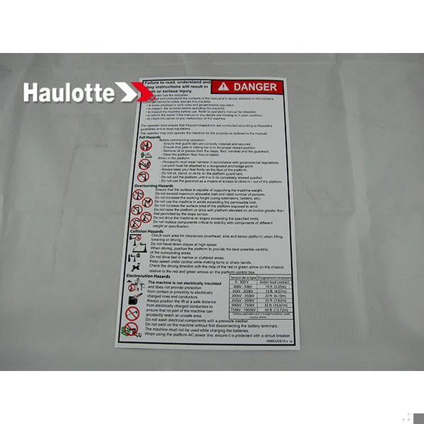 Haulotte Part 4000326910 Image 1