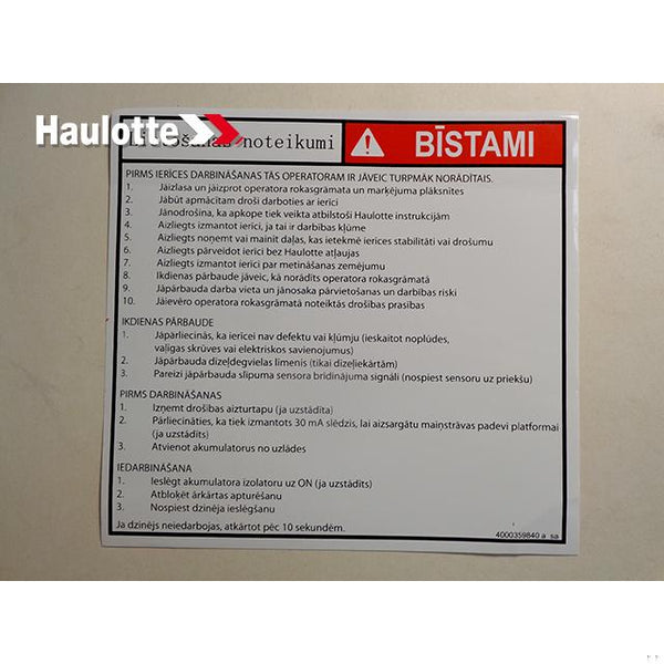 Haulotte Part 4000359840 Image 1