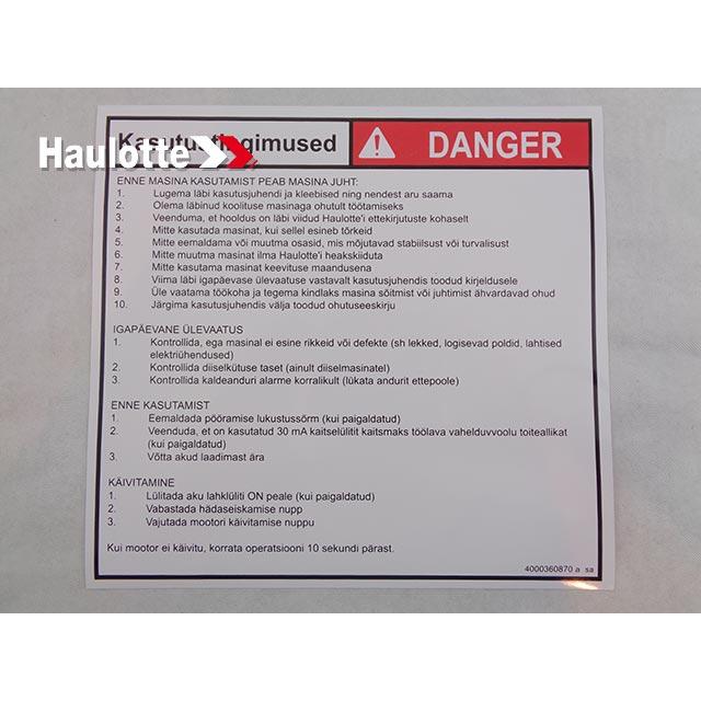 Haulotte Part 4000360870 Image 1