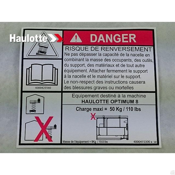 Haulotte Part 4000415300 Image 1