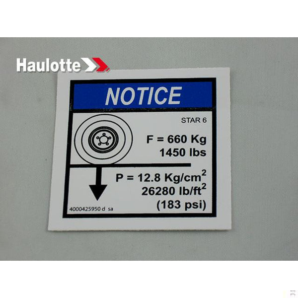 Haulotte Part 4000425950 Image 1