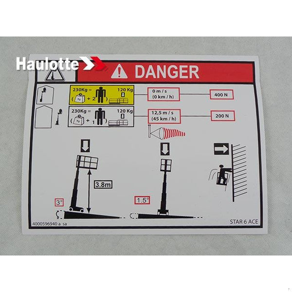 Haulotte Part 4000596940 Image 1