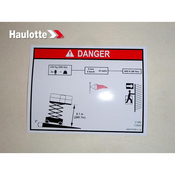 Haulotte Part 4000701030 Image 1
