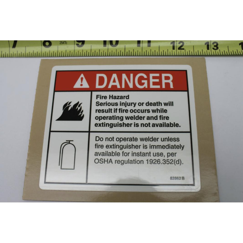 Genie Part # 82862, 82862GT - DECAL, FIRE EXTINGUISHER