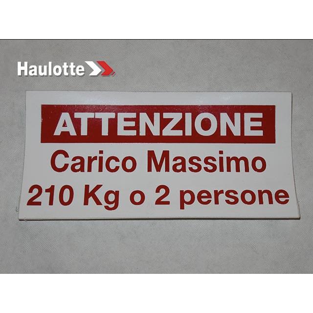 Load Port Sticker Haulotte Part # ABMA6064I - LOAD CAPACITY STICKER