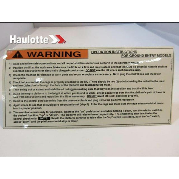 Haulotte Part B06-00-0174A Image 1